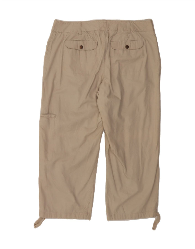 IZOD Womens Straight Cropped Trousers US 14 XL W36 L24 Beige Cotton Vintage Izod and Second-Hand Izod from Messina Hembry 