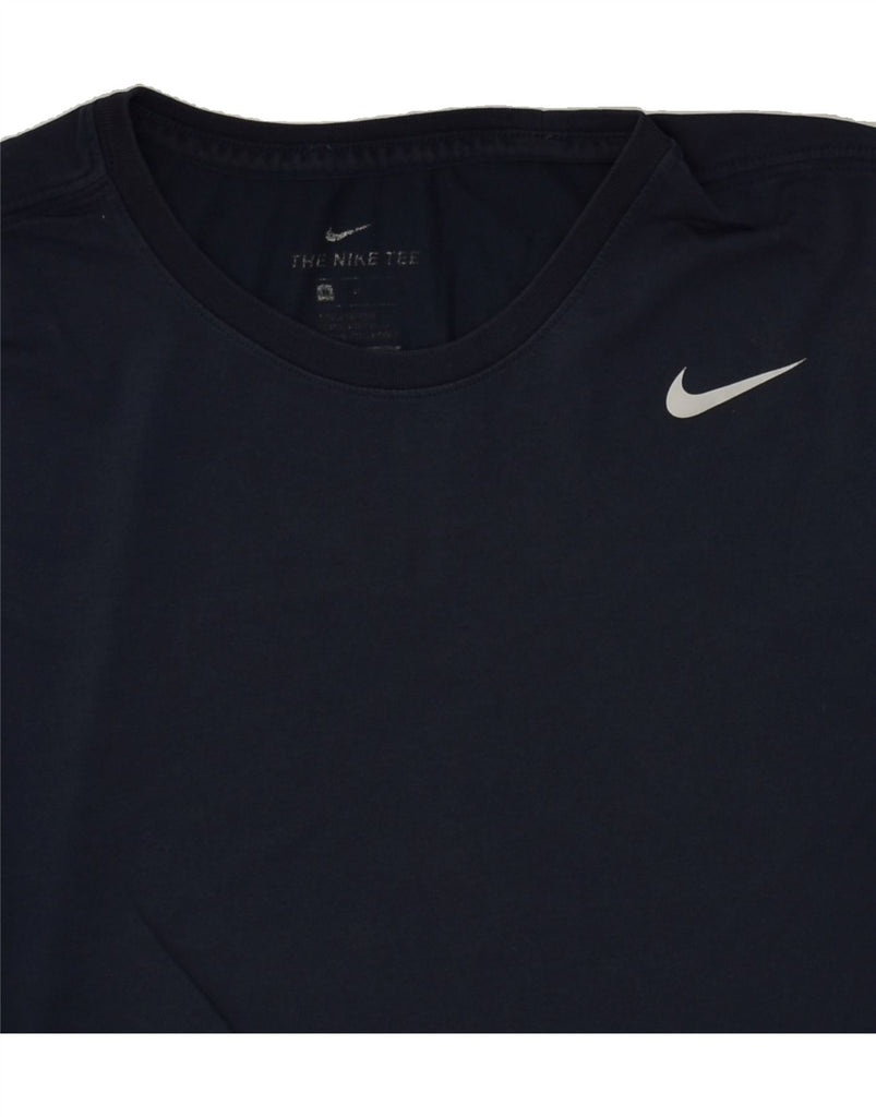 NIKE Mens Dri Fit T-Shirt Top Medium Navy Blue Cotton Vintage Nike and Second-Hand Nike from Messina Hembry 