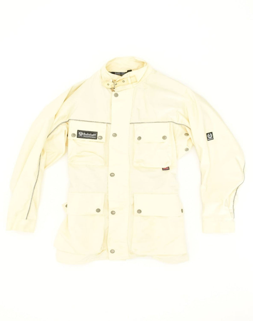 BELSTAFF Womens Utility Jacket IT 42 Medium Off White Nylon | Vintage Belstaff | Thrift | Second-Hand Belstaff | Used Clothing | Messina Hembry 