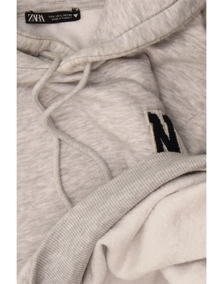 Zara Womens Oversized Hoodie Jumper UK 16 Large Grey