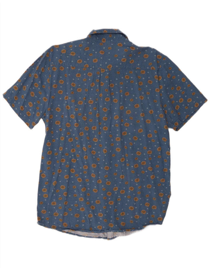 Volcom Mens Short Sleeve Modern Fit Shirt Large Blue Cotton