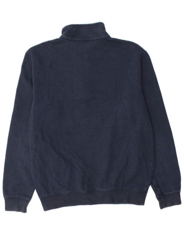 Champion Mens Zip Neck Sweatshirt Jumper Small Navy Blue Cotton