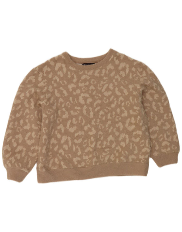 Marks & Spencer Womens Crew Neck Jumper Sweater UK 14 Medium Brown
