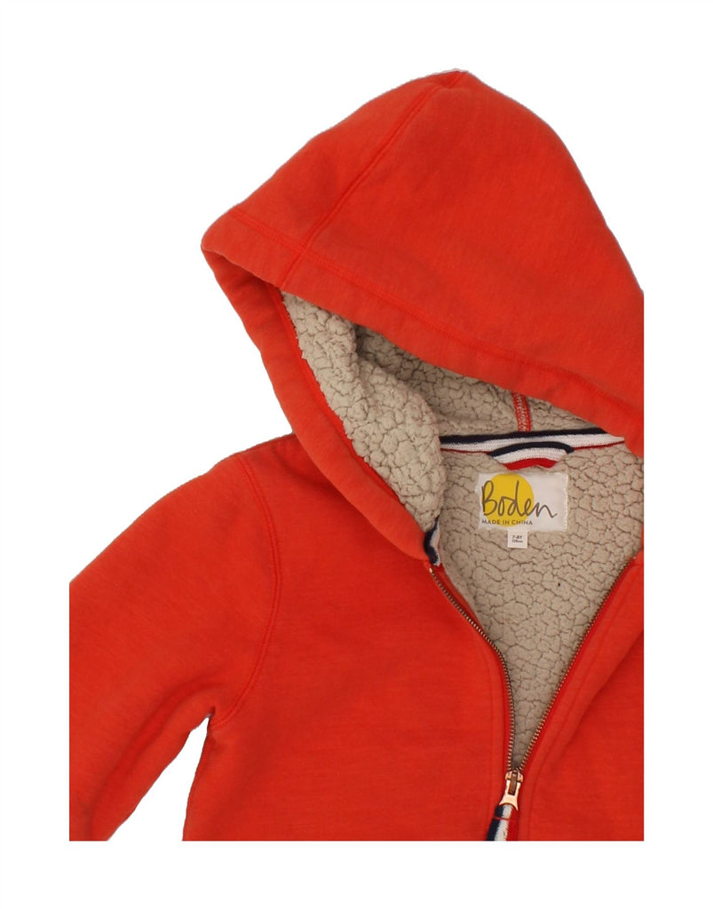 BODEN Girls Zip Hoodie Sweater 7-8 Years Red Cotton Vintage Boden and Second-Hand Boden from Messina Hembry 