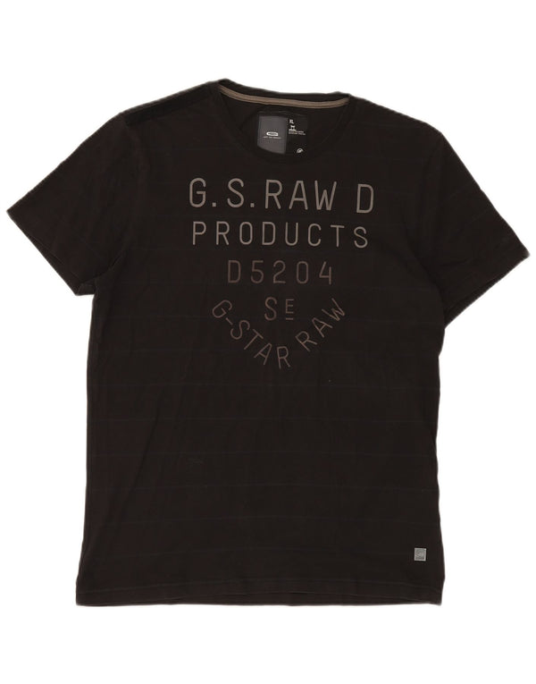 G-Star Mens Graphic T-Shirt Top XL Black Cotton