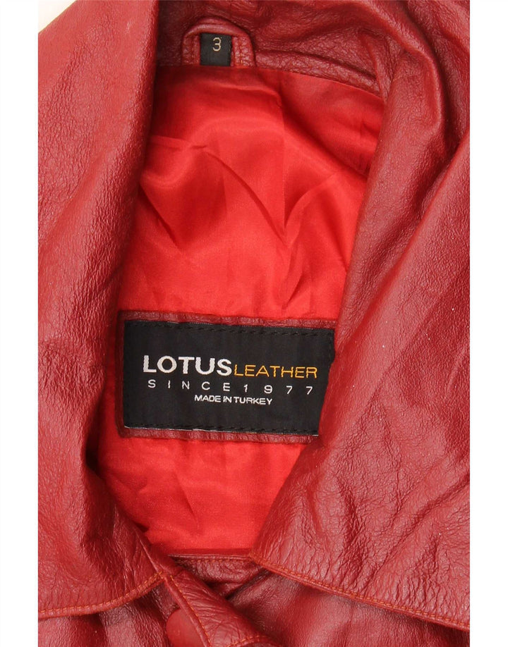 Lotus Womens Leather Coat UK 14 Large Burgundy