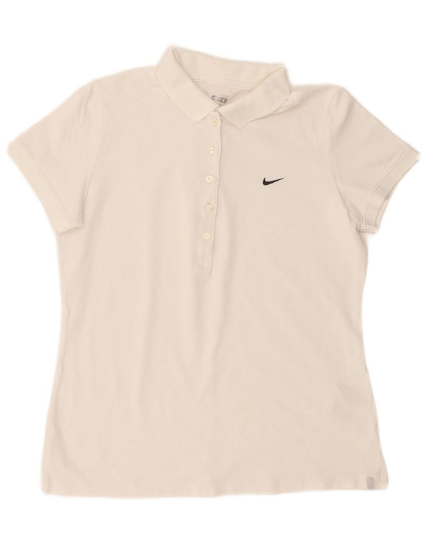 Nike Womens Polo Shirt UK 16/18 Large White Cotton