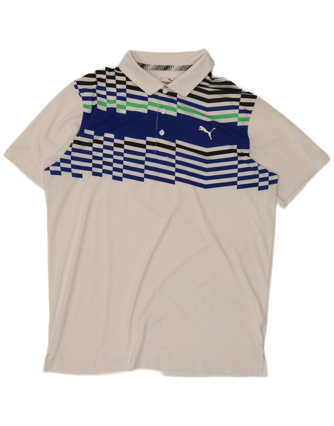 Puma Mens Polo Shirt Medium White Colourblock