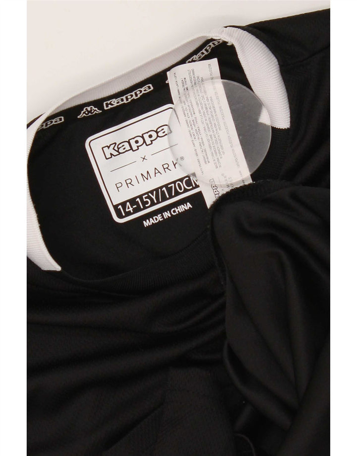 Kappa Boys T-Shirt Top 14-15 Years Black Colourblock Polyester