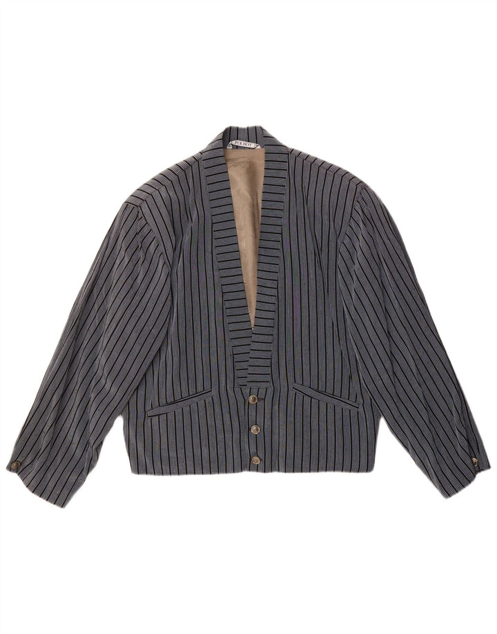 Polbot Mens 3 Button Blazer Jacket UK 38 Medium Blue Pinstripe