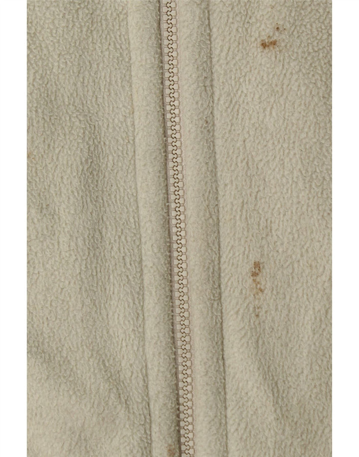 Jack Wolfskin Womens Graphic Fleece Jacket UK 16 Large Off White Polyester