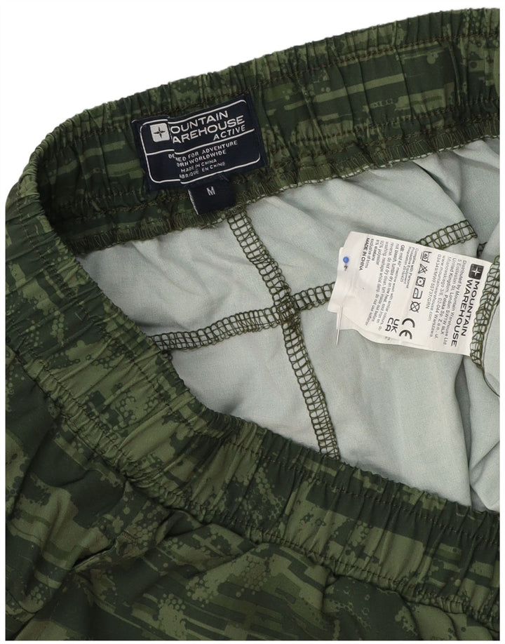 Mountain Warehouse Mens Sport Shorts Medium Green Camouflage Polyester