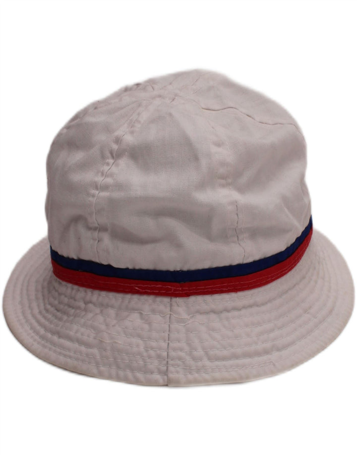 VINTAGE Womens Bucket Hat Small White Cotton Classic