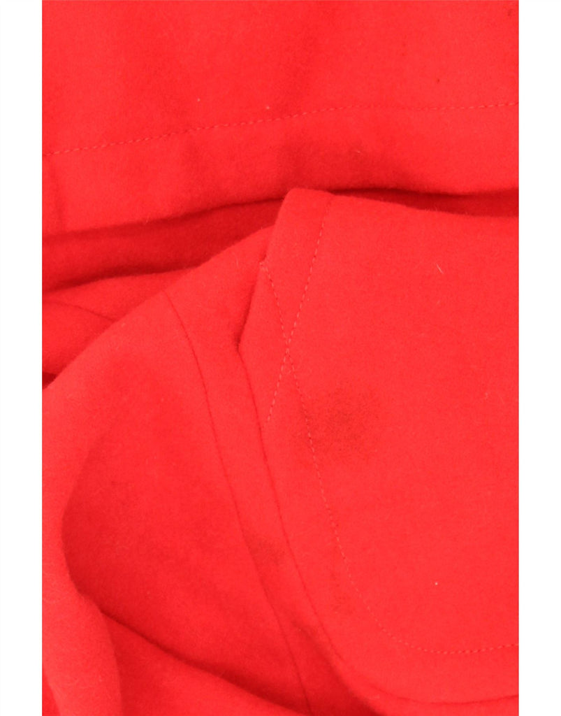 BENETTON Womens Hooded Duffle Coat UK 6 XS Red Wool Vintage Benetton and Second-Hand Benetton from Messina Hembry 