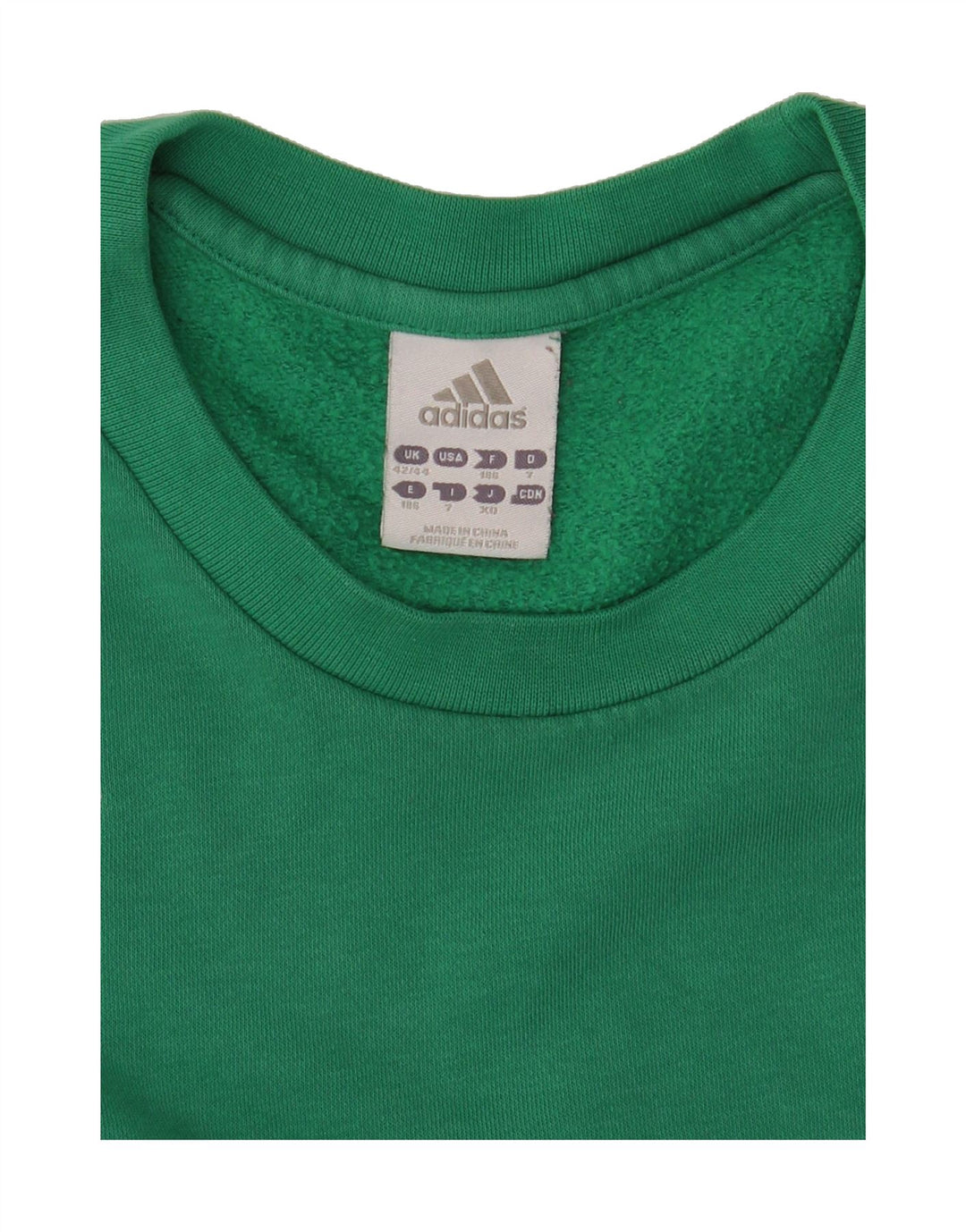 ADIDAS Mens Sweatshirt Jumper UK 44/42 Large Green Vintage Adidas and Second-Hand Adidas from Messina Hembry 