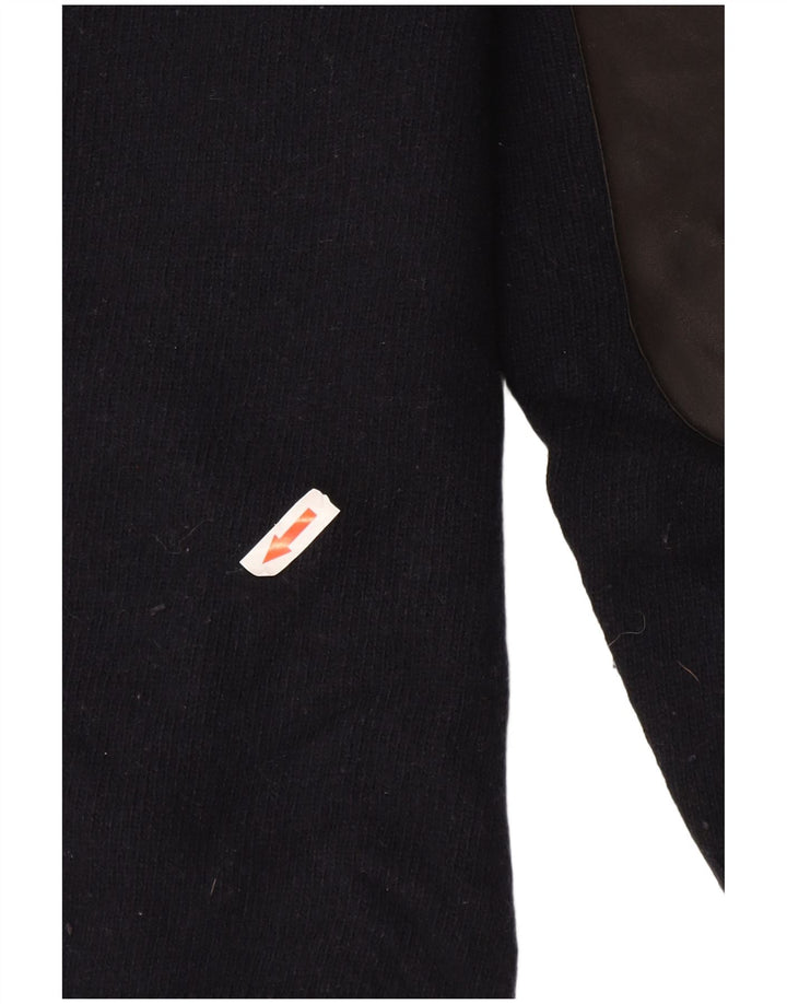 Barbour Mens Zip Neck Jumper Sweater XL Navy Blue