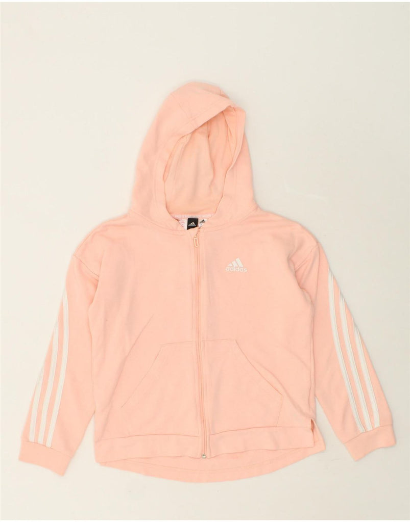 ADIDAS Girls Zip Hoodie Sweater 11-12 Years Pink Cotton | Vintage Adidas | Thrift | Second-Hand Adidas | Used Clothing | Messina Hembry 