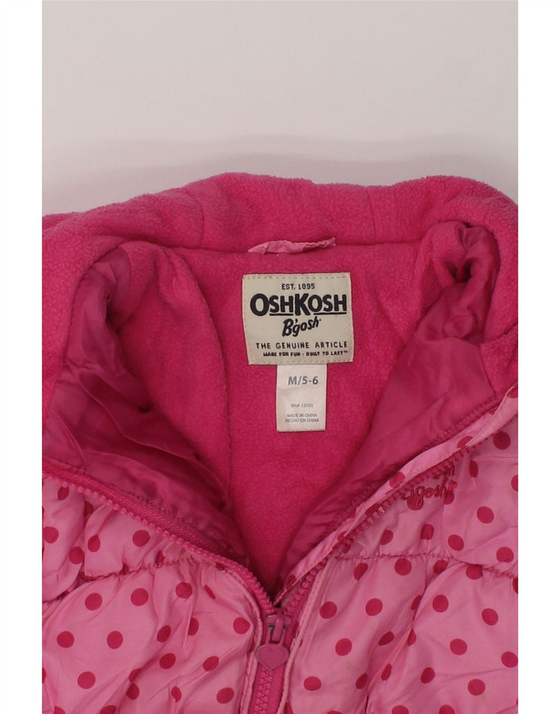 OSH KOSH Girls Hooded Padded Jacket 5-6 Years Pink Spotted Polyester | Vintage Osh Kosh | Thrift | Second-Hand Osh Kosh | Used Clothing | Messina Hembry 