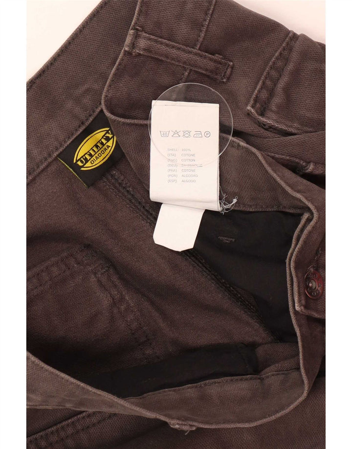 Diadora Mens Slim Cargo Trousers Large W34 L34 Grey Cotton