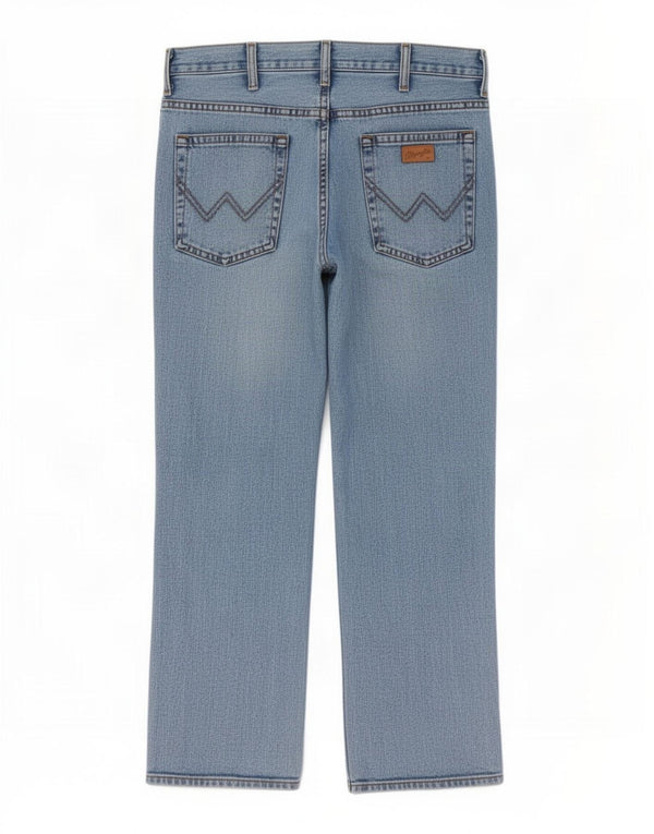 Wrangler Mens Regular Fit Straight Jeans W36 L29 Blue Cotton