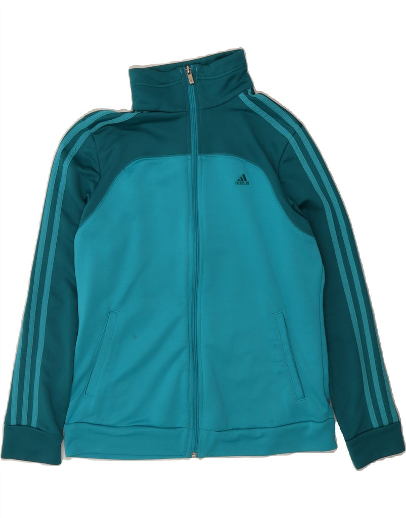 ADIDAS Womens Climalite Tracksuit Top Jacket UK 12/14 Medium Blue Vintage Adidas and Second-Hand Adidas from Messina Hembry 
