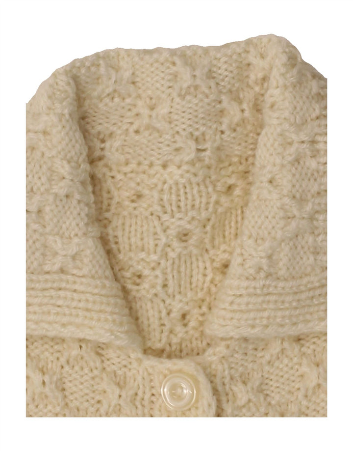 VINTAGE Womens Cardigan Sweater UK 10 Small Off White Vintage Vintage and Second-Hand Vintage from Messina Hembry 