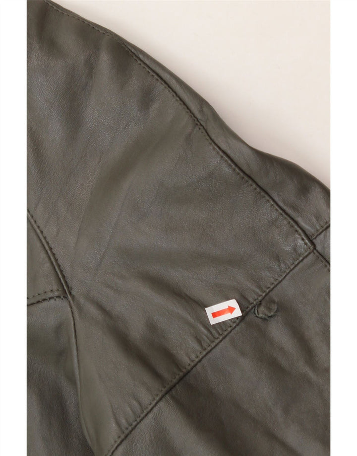 VINTAGE Mens Leather Jacket UK 38 Medium Grey Leather Vintage Vintage and Second-Hand Vintage from Messina Hembry 