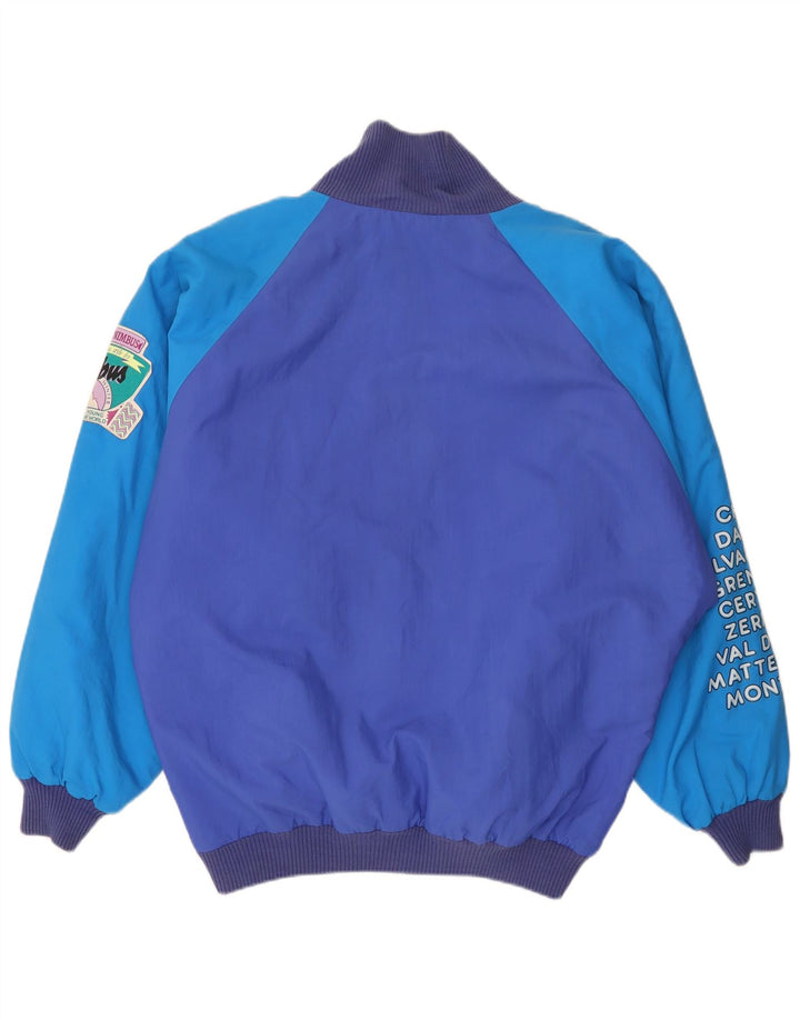 Vintage Mens Loose Fit Graphic Windbreaker Jacket UK 38 Medium Blue