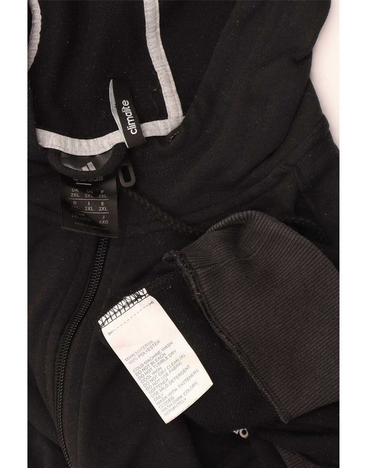 Adidas Mens Climalite Zip Hoodie Sweater 2XL Black Polyester