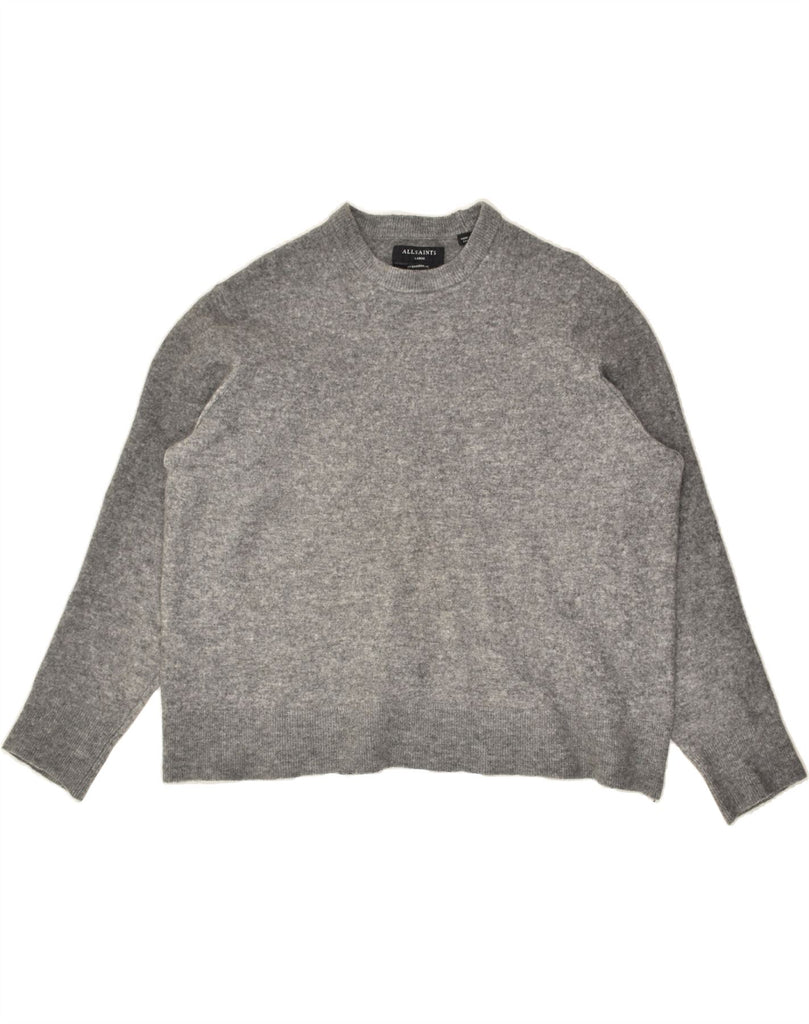 ALL SAINTS Womens Oversized Crew Neck Jumper Sweater UK 16 Large Grey Wool | Vintage All Saints | Thrift | Second-Hand All Saints | Used Clothing | Messina Hembry 