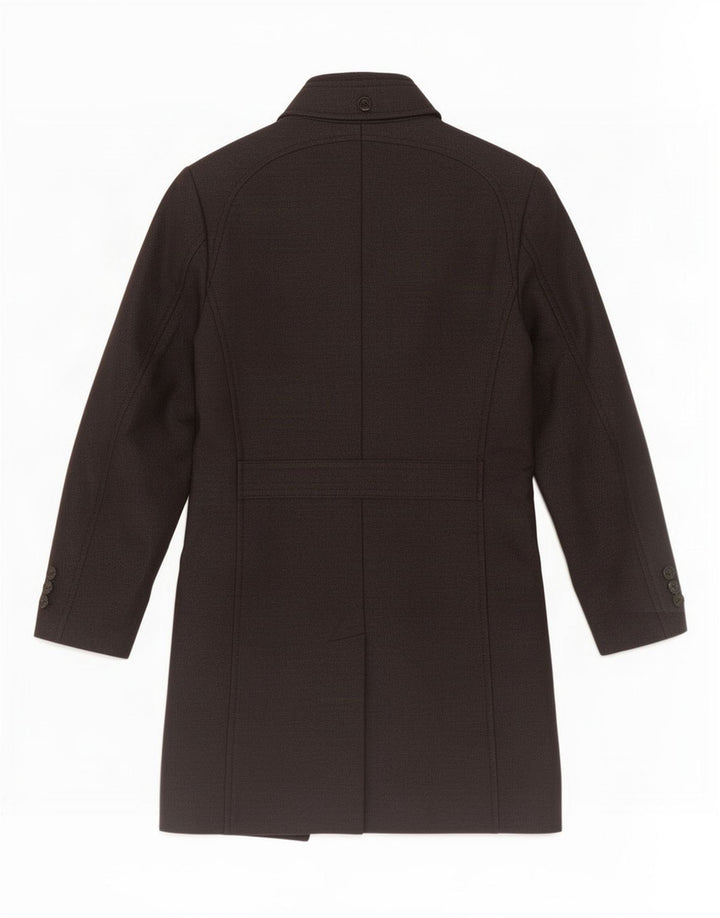 Zara Mens Overcoat UK 38 Medium Black Cotton