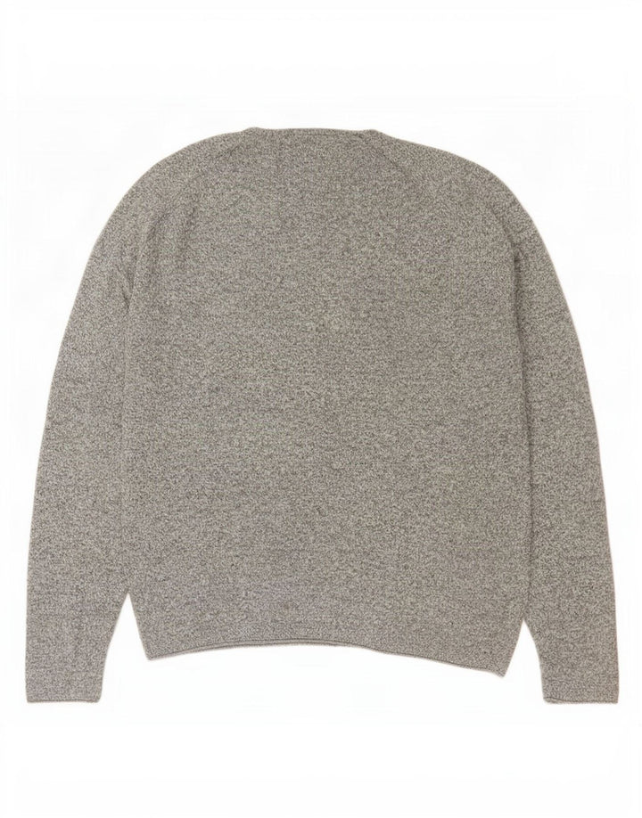 Zara Mens Crew Neck Jumper Sweater Large Grey Flecked