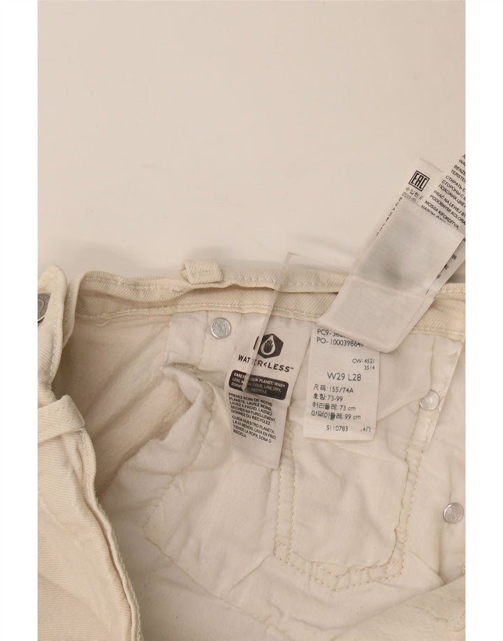 Levi's Womens 501 Straight Jeans W29 L28 Off White Cotton