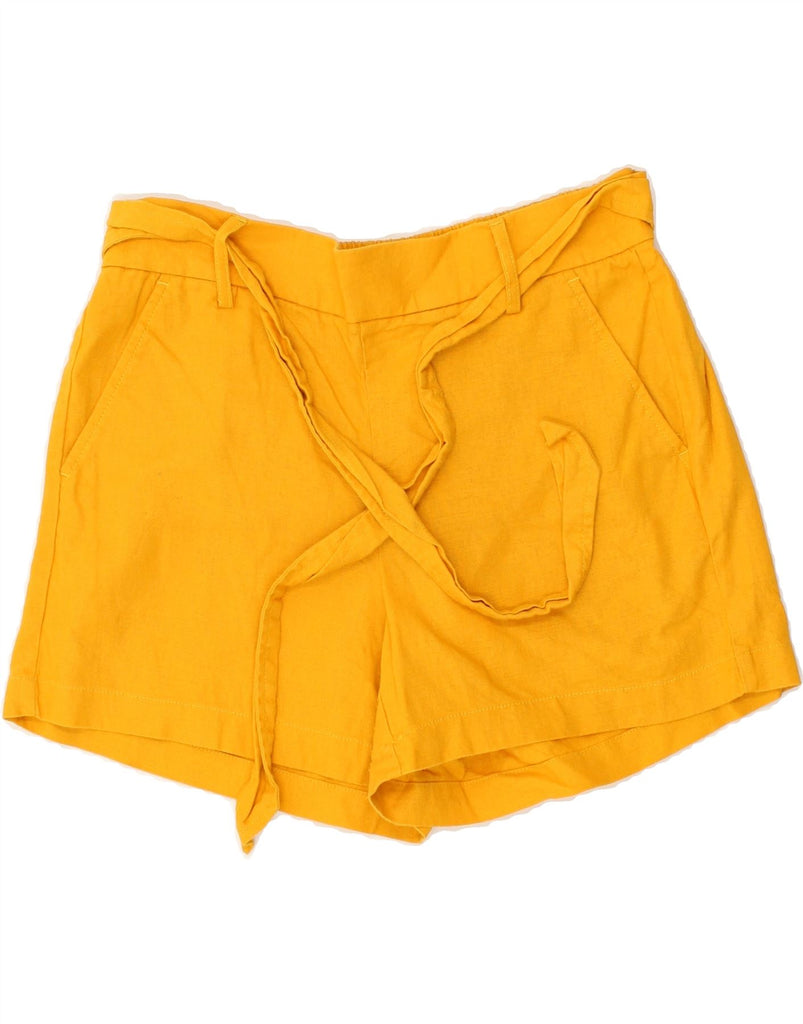 J. CREW Womens Casual Shorts US 6 Medium W30 Yellow Linen | Vintage J. Crew | Thrift | Second-Hand J. Crew | Used Clothing | Messina Hembry 