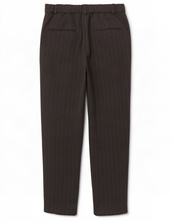 Zara Womens Tapered Cropped Trousers XS W24 L23 Grey Pinstripe Viscose