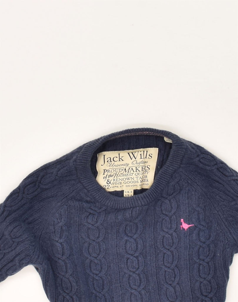 JACK WILLS Womens Boat Neck Jumper Sweater UK 8 Small Navy Blue Lambswool | Vintage Jack Wills | Thrift | Second-Hand Jack Wills | Used Clothing | Messina Hembry 