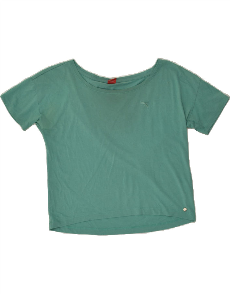 PUMA Womens T-Shirt Top UK 12 Medium  Green | Vintage Puma | Thrift | Second-Hand Puma | Used Clothing | Messina Hembry 