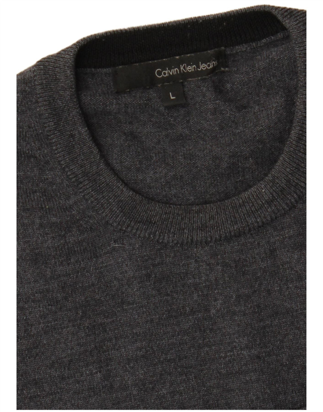 Calvin Klein Jeans Womens Crew Neck Jumper Sweater UK 16 Large Grey