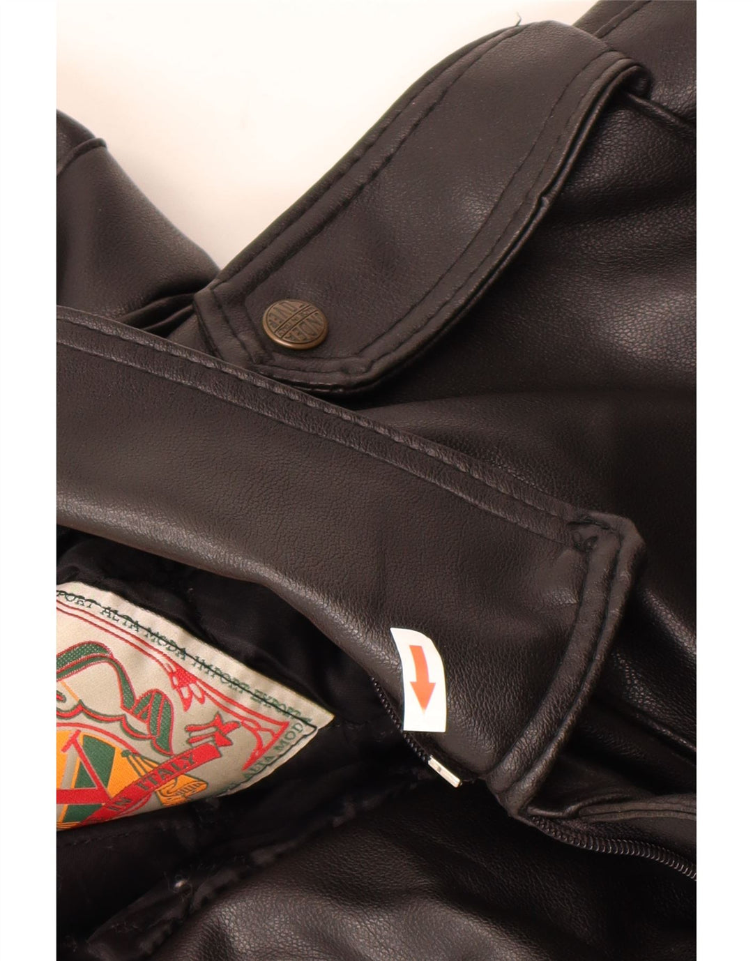 American Legend Mens Motorstyle Graphic Leather Jacket UK 40 Large Black