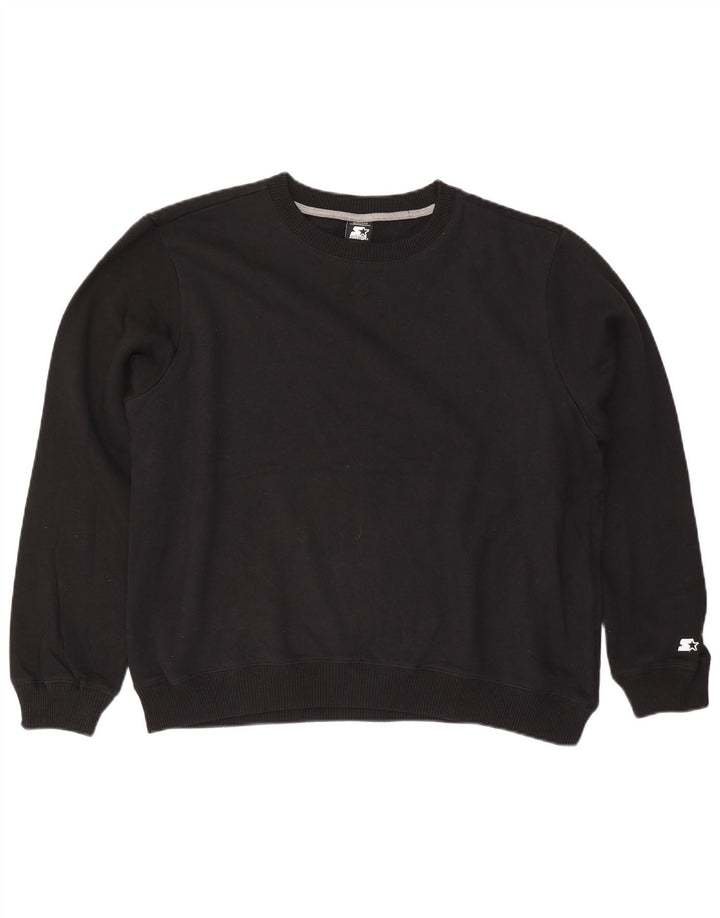 STARTER Womens Oversized Sweatshirt Jumper UK 18 XL Black Cotton