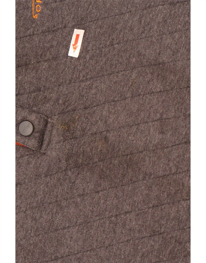 Orvis Mens Button Neck Sweatshirt Jumper 2XL Grey Cotton