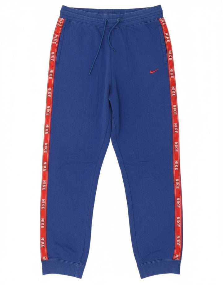 Nike Mens Graphic Tracksuit Trousers Joggers Medium Blue Colourblock