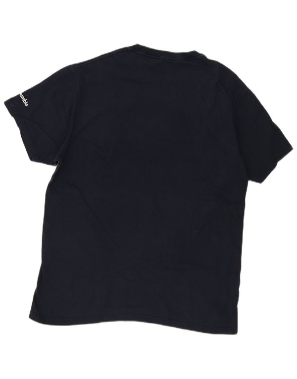 Columbia Mens Graphic T-Shirt Top Large Navy Blue Cotton