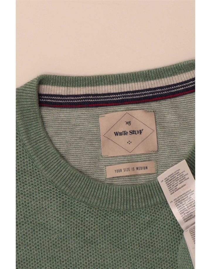 White Stuff Mens Crew Neck Jumper Sweater Medium Green Cotton