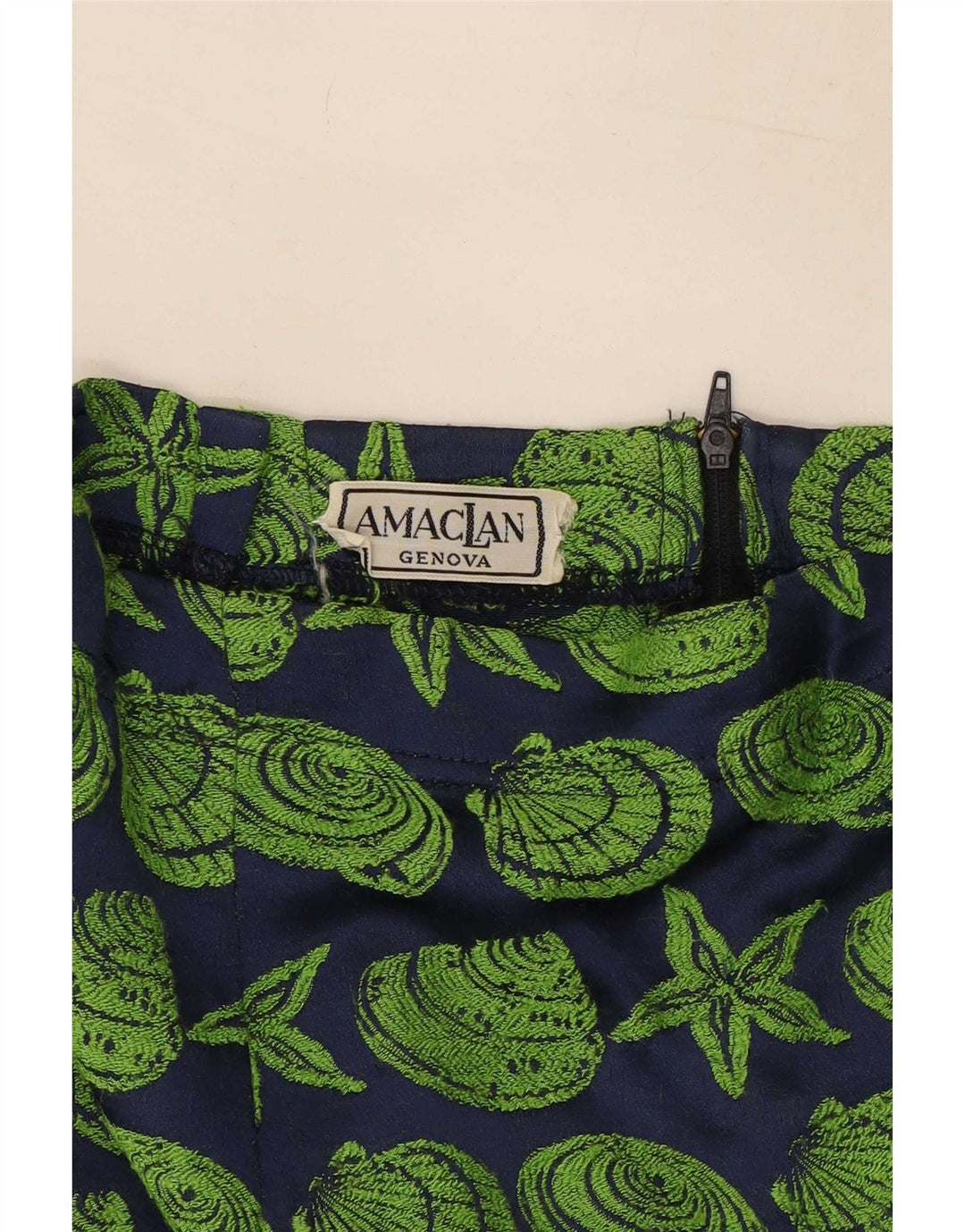 Vintage Womens Abstract Pattern Pencil Skirt Medium W28 Navy Blue
