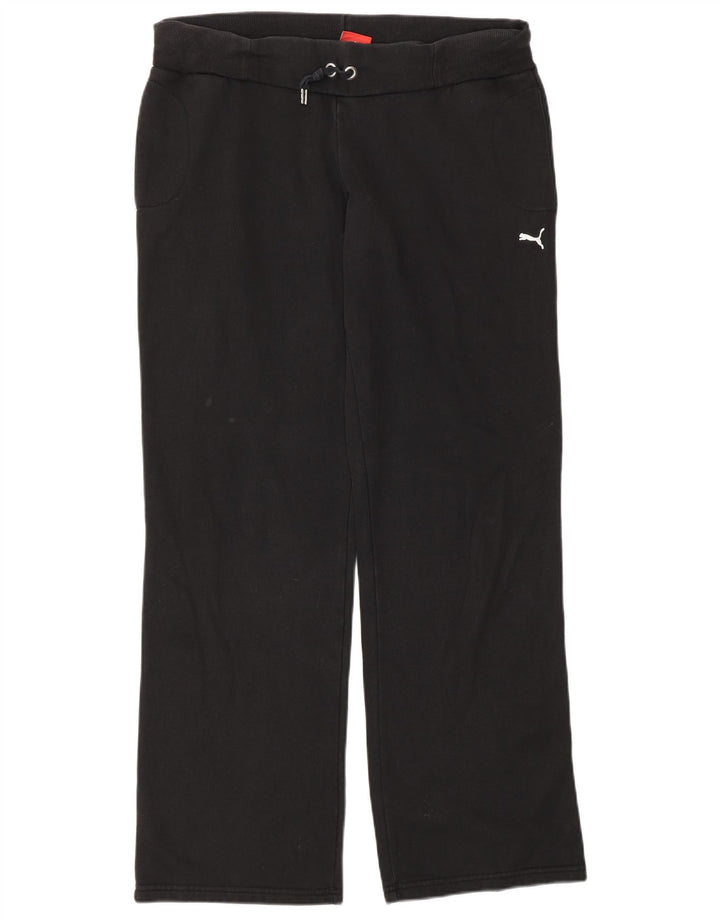 Puma Womens Tracksuit Trousers UK 12 Medium Black Cotton