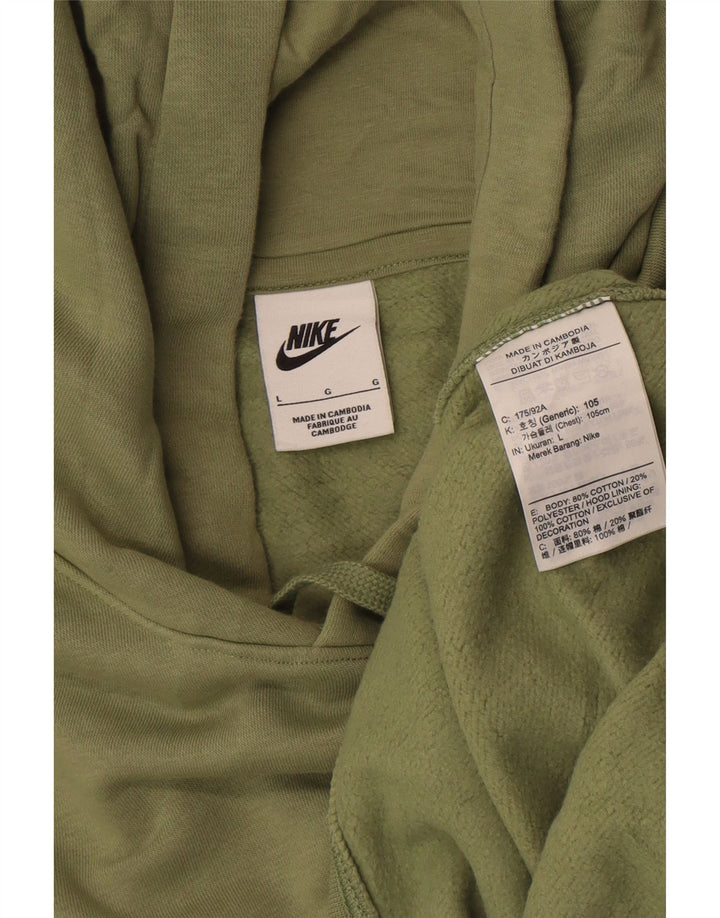 Nike Mens Hoodie Jumper Large Green Cotton