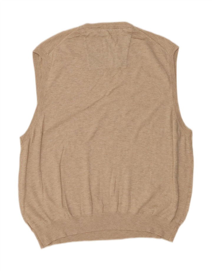 IZOD Mens Vest Tank Top 2XL Beige Cotton Vintage Izod and Second-Hand Izod from Messina Hembry 