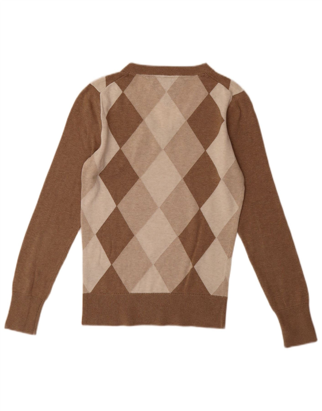 TOMMY HILFIGER Womens V-Neck Jumper Sweater UK 10 Small Brown