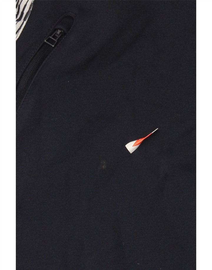 Adidas Mens Zip Neck Sweatshirt Jumper Large Navy Blue Colourblock